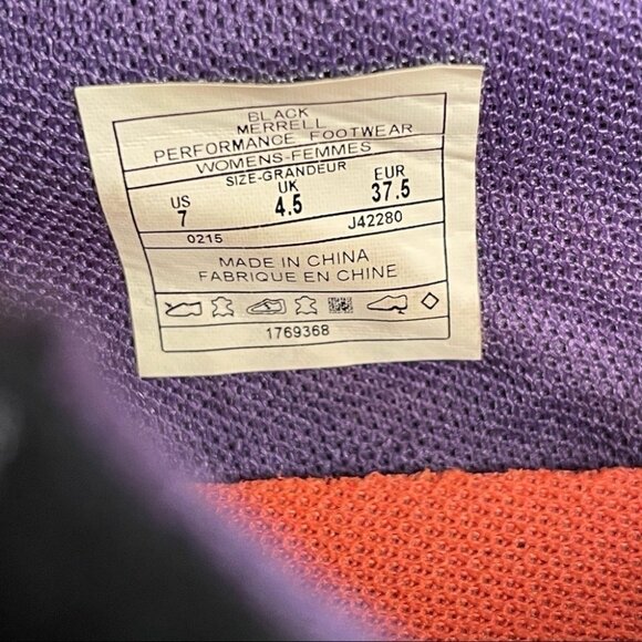 Merrell Women's Albany Black Mocs Sneakers Gray Purple Stretch Slip On Size 7 - Picture 3 of 14